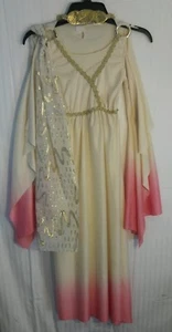 Girl's-Gold-Ivory-Pink GREEK-ROMAN GODDESS Athena Robe Dress-Up COSTUME Hairband - Picture 1 of 4