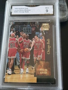 1996-97 Topps Stadium Club Golden Moments #GM3 Michael Jordan Rodman GMA 9 - Imagen 1 de 3