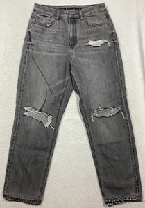 American Eagle Mom Jeans Women's 6 Short 28x25 Distressed Light Wash Gray NWT - Picture 1 of 10