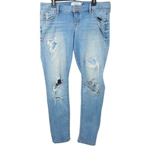 Jeans donna torrido effetto invecchiato strappato taglia 14R vita media elasticizzato skinny denim - Foto 1 di 14