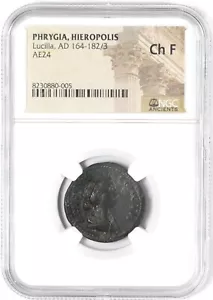 NGC Ch F 164-182/3 Phrygia Hierapolis Lucilla AE24 Ancient Provincial Coin - Picture 1 of 3