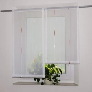 Bistro-/Scheibengardinen modern  2 Teile Set Gardine Vorhang orange Muster Store - Bild 1 von 10
