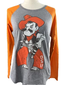 Oklahoma State University Cowboys Retro Mascot Womens Long Sleeve Tee Medium - Picture 1 of 5