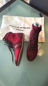 SONIA RYKIEL Leather Sneaker Sport Shoes SZ 40/10 Read - Foto 1 di 7