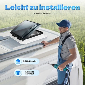 10 Klingen Lüftungsventilator Für Wohnmobildach 5-35m³/min IP68 LED Lichtquelle - Bild 1 von 22