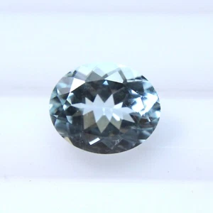 Natural Aquamarine Faceted Gemstone 1.85ct Loose Blue Aquamarine Oval Shape - Picture 1 of 4