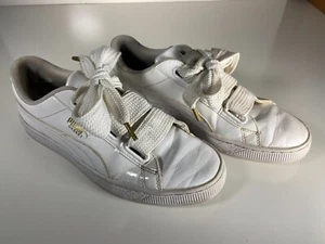Size 9.5 - PUMA Basket Heart Patent White - Picture 1 of 4