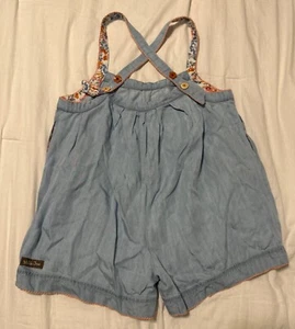 Matilda Jane Heart to Heart Blue Skies Chambray Shortalls Romper EUC Size 10 - Picture 1 of 2