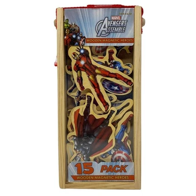 Marvel AVENGERS ENSAMBLE 15 Piezas Héroes Magnéticos de Madera en Estuche de Transporte de Madera Foto 1 de 4