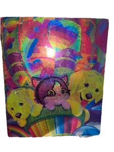 Lisa Frank Kitten Puppy 3 Ring Binder Notebook Glitter Sparkle Dog Cat - Picture 1 of 9