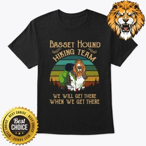 Basset Hound Hiking Team Dog T Shirt S-3XL Q7543 - Picture 1 of 2