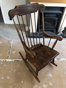 Vintage Solid Wood Rocking Chair - Picture 1 of 4