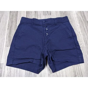 Old Navy Womens Size 2 Button Fly Pockets Navy Blue Shorts - Picture 1 of 9
