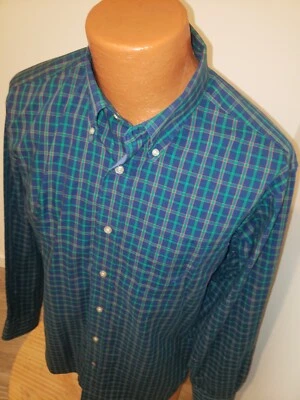 Camisa de vestir (grande) para hombre Náutica verde tartán a cuadros logotipo resistente a las arrugas. Foto 1 de 4