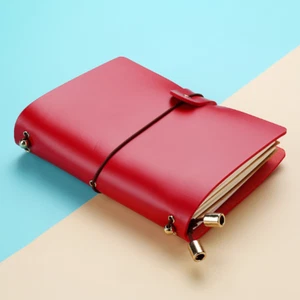 2x Recargable Cuero Diario de Viaje Escritura Hecho a Mano Agenda Plan Cuaderno - Imagen 1 de 12