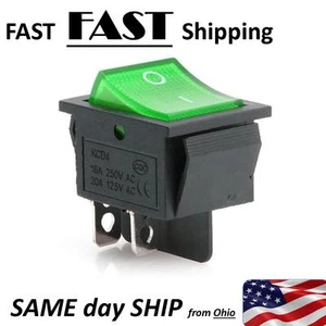 DPST switch A.C. - Green - Picture 1 of 4