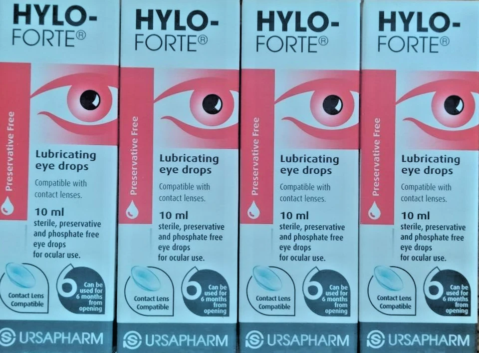 4 x Packs Hylo-Forte 10 ml Lubricating Eye Drops. Free Postage. Use By 31.01.28