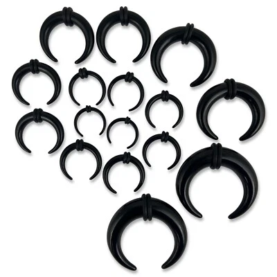 8 Pairs (16 pieces) Black Acrylic Claws for stretching plugs gauges tapers kit - Image 1 of 4