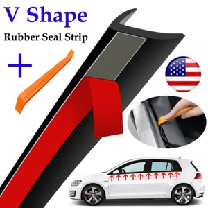 Weatherstrip puerta de automóvil ventana lateral en forma de V borde de moldeo tira de goma - Imagen 1 de 6