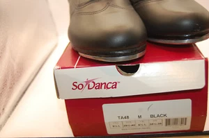 NIB So Danca Willow TA48 Leather Oxford Tap Shoe M Black 9.5 L NIB - Picture 1 of 11