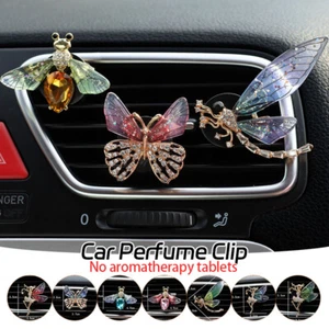 Crystal Car Air Vent Perfume Clip Bling Shiny Rhinestone Butterfly Auto Interior - Picture 1 of 28