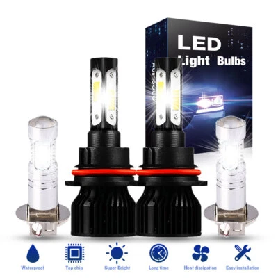 For Ford F-350 1994-1997 Led Headlights Hi-Low Beam Bulbs Fog Light Bulbs Kit 4x - Image 1 of 4