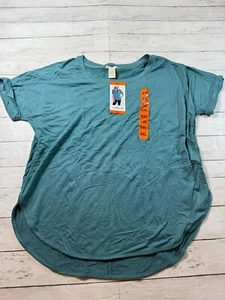 Matty M Womens Light Teal Short Sleeve Round Neck Casual Tunic T-Shirt Size: 2XL - Picture 1 of 6