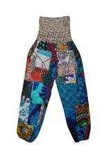 Boho Pants, Harem Pants, Cotton Pants, Lounge Pants,Patchwork Loose Pants S/M