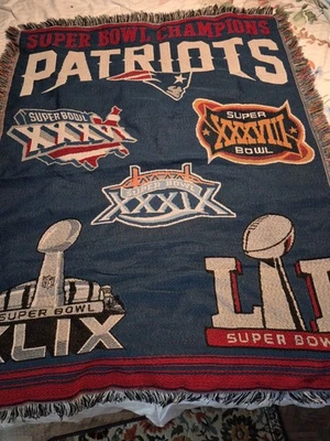 VTG Y2K PATRIOTS SUPERB0WL CHAMPIONS DYNASTY TAPESTRY MAT RUG CARPET 36 X 48 - Image 1 of 4