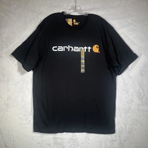 Carhartt T Shirt Mens Large Black K195 Logo Short Sleeve Heavyweight Workwear - Picture 1 of 10