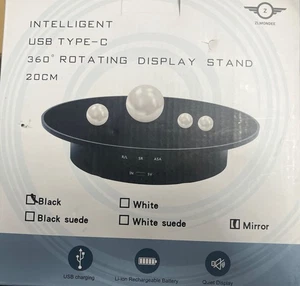 Motorized Rotating Display Stand, 7.87Inch /17.6LB Load,Mirror Covered 360 Degre - Picture 1 of 9