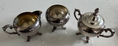 Vintage W.M. Juego de azucarero y crema Rogers Silver Plate Foto 1 de 4