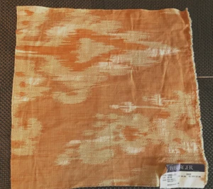 B. BERGER Ikat in Ginger 16" Woven Cotton Blend Fabric Sample - Picture 1 of 3