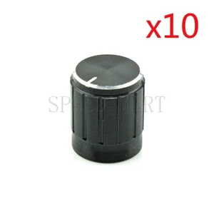 10x Perilla de aleación de aluminio 15*17 mm Interruptor giratorio Potenciómetro Control de volumen Negro - Imagen 1 de 3