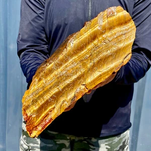 14.9LB Large Golden Tiger'S Eye Rock Quartz Crystal Mineral Specimen Metaphysics - Picture 1 of 11