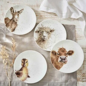 Juego de placas de cupé Royal Worcester Wrendale Designs (ovejas, patitos, burros, vacas) - Imagen 1 de 3