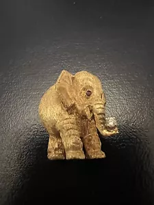 18K GOLD DIAMOND RUBY & DIAMOND ELEPHANT BROOCH - Picture 1 of 8