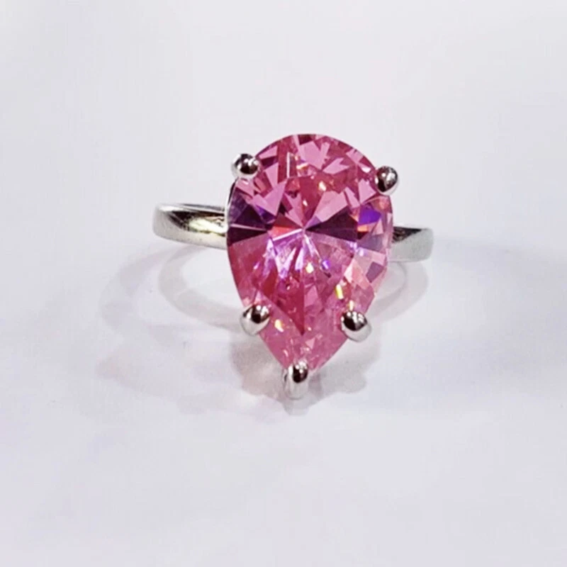 Aneis De Noivado De Pera Em Ouro Rosa