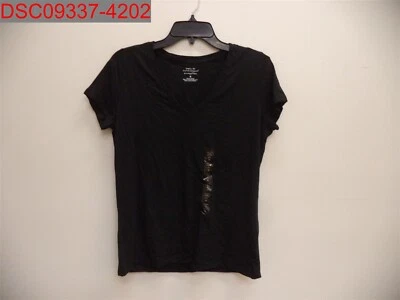 NUEVO CON ETIQUETAS - Camiseta Banana Republic para mujer negra con cuello en V atemporal, talla M 500050533263 Foto 1 de 4