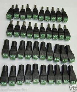 20 Pairs Male and Female 2.1x5.5mm DC Power Plug Jack Adapter Connector for CCTV - Picture 1 of 4