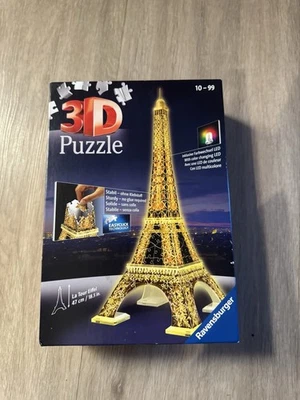 PUZZLE TORRE EIFFEL 3D RAVENSBURGER SE ILUMINA CLARO/ROJO 226 PIEZAS EDADES 10/99 Foto 1 de 2