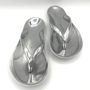 Flip Flops Schmuck Nussschale - 2er Set Silber Metall (links & rechts) Strand See - Bild 1 von 8