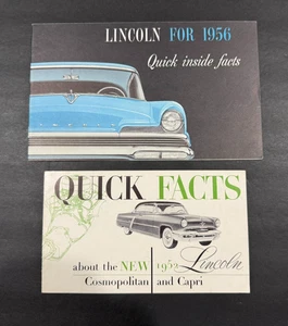 1952 & 1956 Lincoln Quick Facts ......Cosmopolitan and Carpri Cars.....2 Items - Picture 1 of 10
