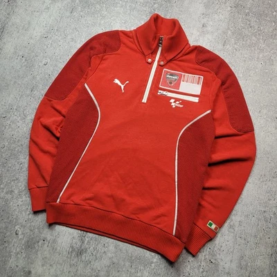 Sudadera Pullover Rojo Ducati Corse 1/4 Cremallera Motociclista Hombres Talla S Foto 1 de 4