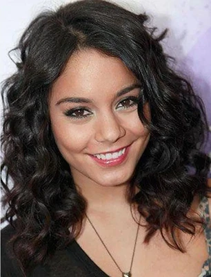 Perucas onduladas 100% cabelo humano nova moda feminina atraente marrom escuro médio 14 pol - Imagem 1 de 4