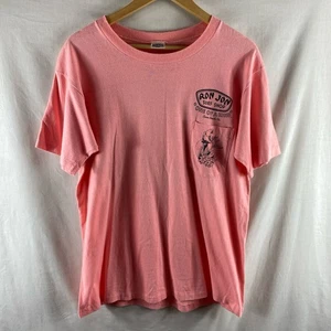 Vintage Ron Jon Surf Shop Pocket Tee T Shirt L Large Pink Single Stitch Vtg - Picture 1 of 8