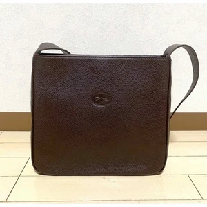 Longchamp Shoulder Bag Dark Brown Gold Hardware Women's From Japan Used - Picture 1 of 6