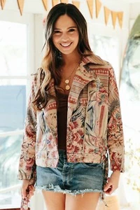 Anthropologie Jaase Tropical Nixie Suede Jacket - Picture 1 of 2