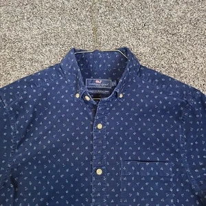 Vineyard Vines Shirt Mens Small Blue All Over Print Corduroy Classic Fit Murray - Picture 1 of 10