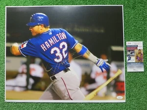 JOSH HAMILTON TEXAS RANGERS SIGNED 16x20 PHOTO Base Hit JSA COA - Picture 1 of 4